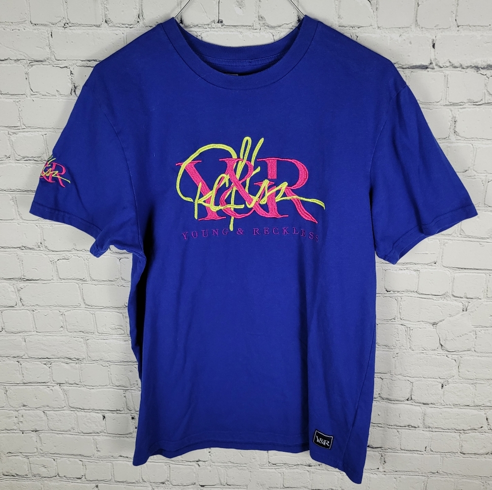 YOUNG & RECKLESS | embroidered logo short sleeve crewneck t-shirt